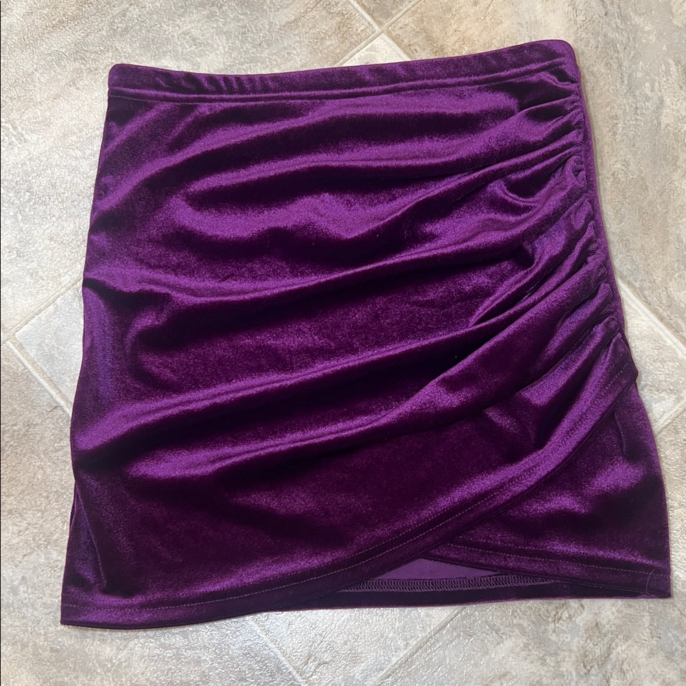 Purple Velvet Mini Skirt